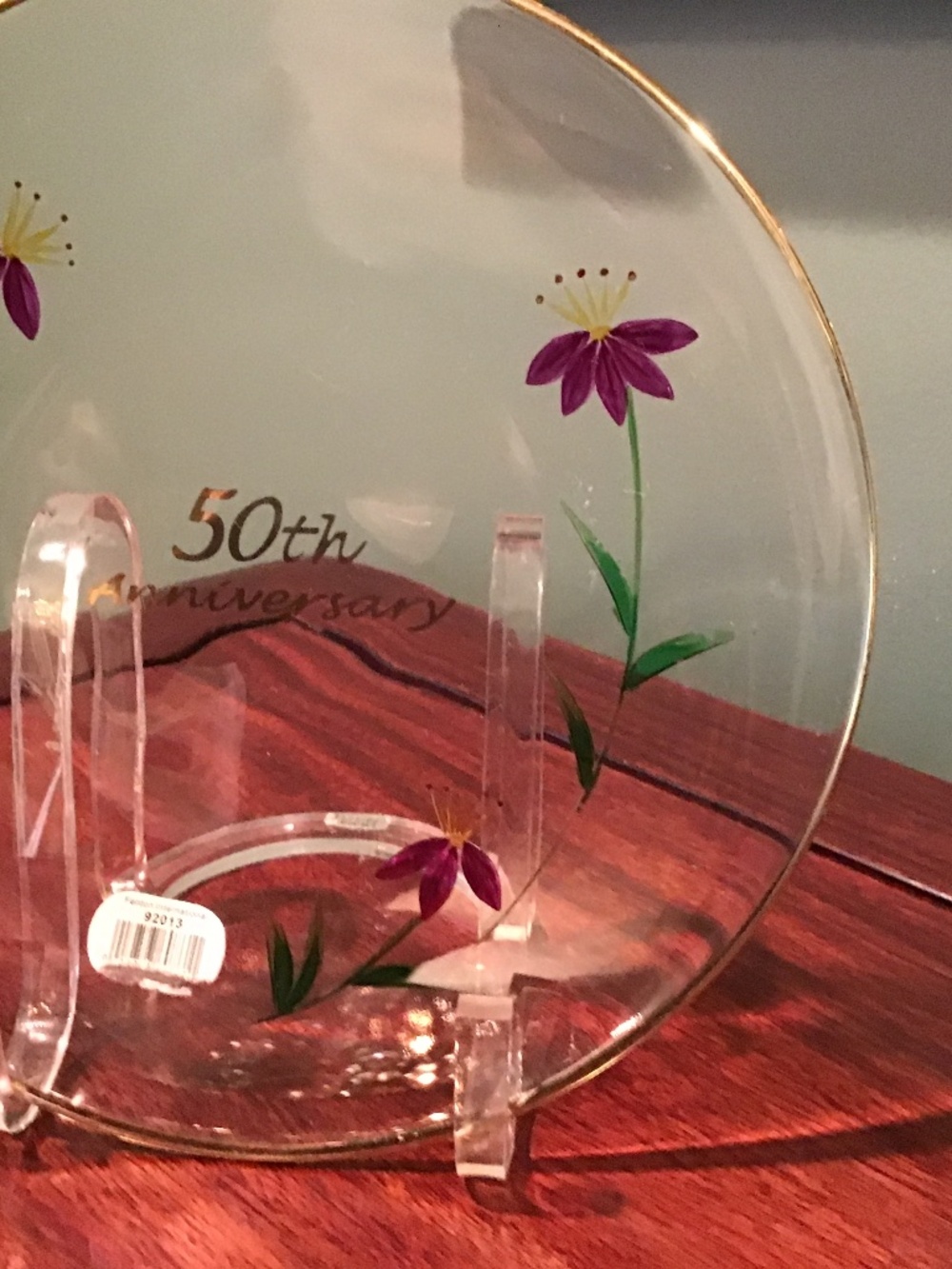 Fenton 50th Anniversary Gold Accent Gift Plate